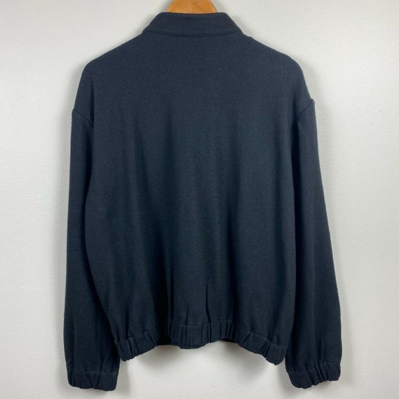 Banana Republic Jacket XL Black Wool Blend Lightweight Full Zip Stretch - Picture 4 of 10
